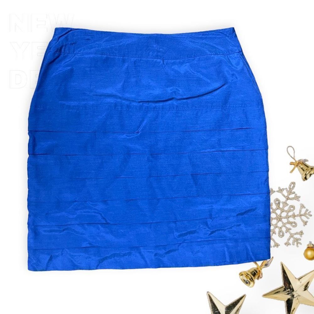 H & M | WOMEN’S LAYERED MINI SKIRT LINED SIDE ZIPPER BLUE‎ SIZE 6